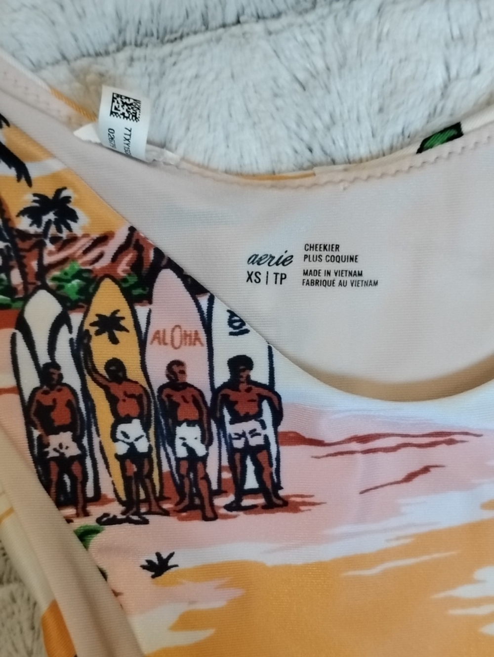 aerie Fun Vintage Hawaii Surf Style Print Bikini Ruffled Tropical - Picture 4 of 11